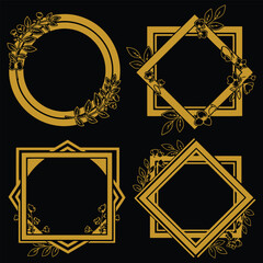 Functional Gold Floral Borders Decorative Collection Practical Solutions Collection