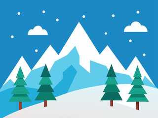 Naklejka premium winter landscape with trees