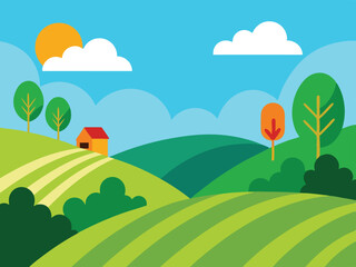 Obraz premium summer landscape with trees