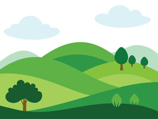 summer landscape with trees