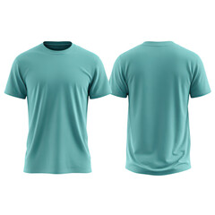 Light teal t-shirt front and back views (1)