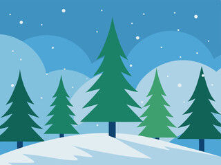 winter landscape with trees