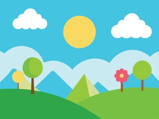 Fototapeta premium summer landscape with trees