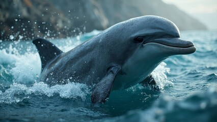 Fototapeta premium Dolphin Art Ecological Scene