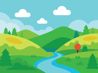 Obraz premium landscape with mountains and blue sky