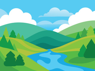 Obraz premium landscape with mountains and blue sky