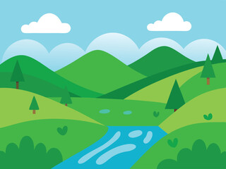 Obraz premium landscape with mountains and clouds