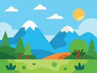 Obraz premium mountain landscape with trees