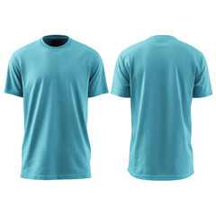 Light teal crew neck t-shirt, front and back views (2)