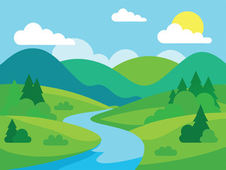 Obraz premium landscape with mountains and clouds