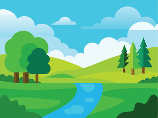 Obraz premium landscape with trees and mountains