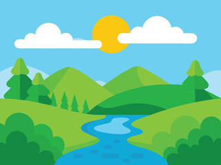 Obraz premium landscape with mountains and trees