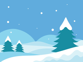 Fototapeta premium winter landscape with trees and snow