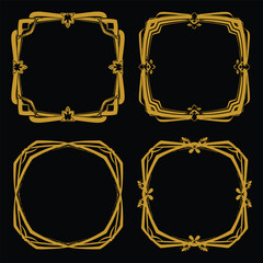 Golden Floral Frames Premium Decorative Set Packs
