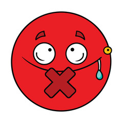 A red crossed circle warning sign with a bloodsucker inside, symbolizing a strong message against vampires, parasites, or harmful creatures in a bold, graphic style.
