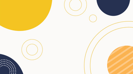 Modern abstract geometric background with circles in yellow and navy colors