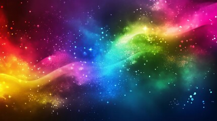 Fototapeta premium Colorful birthday party background with balloons, confetti, and festive decorations in bright vibrant colors for celebration or invitation design