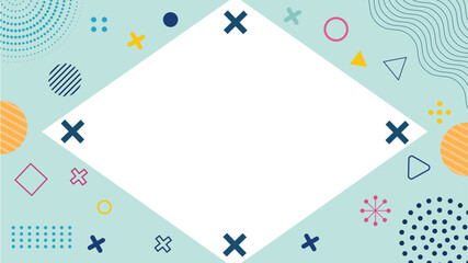 Abstract geometric background design featuring a diamond and colorful shapes
