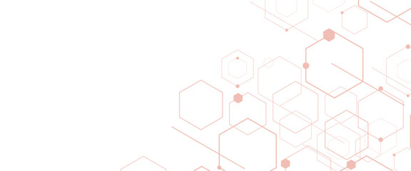 Vector geometric hexagons shape digital technology concept background 