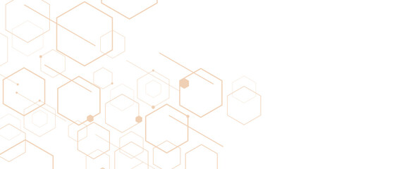 Vector geometric hexagons shape digital technology concept background 