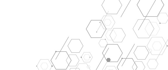 Vector geometric hexagons shape digital technology concept background 