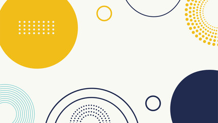 Abstract modern geometric shapes and circles on a light cream background