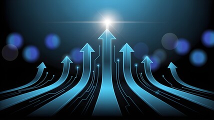 Ascending Arrows Technological Growth Concept