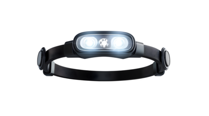 Modern headlamp design, isolated on transparent background