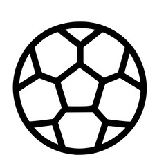 Obraz premium Simple Outline Round Soccer Ball Icon Graphic Sport Symbol