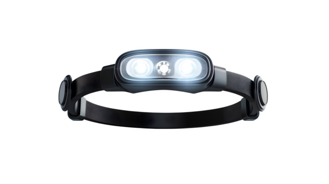 Modern headlamp design, isolated on transparent background