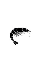 simple black and white shrimp logo