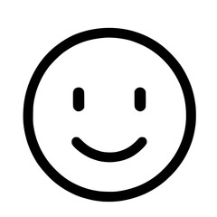 Simple Line Smile Face Emoticon Avatar Round Shape Icon