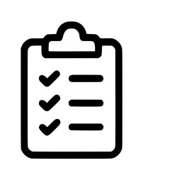Simple Line Clipboard Checklist Task Management Form Icon Symbol Design