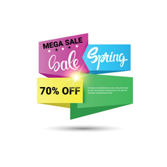 70 off mega sale Special offer labels vector