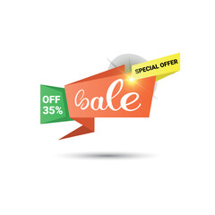 sale 35 off Special offer labels vector