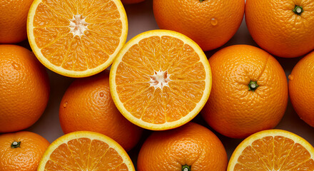 Fresh Ripe Oranges with Water Drops – Vibrant Close-Up of Citrus Fruit