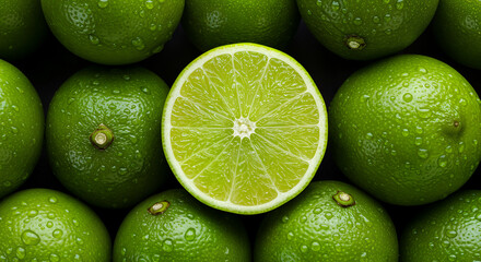 Fresh Ripe Lemons with Water Drops – Vibrant Close-Up of Citrus Fruit