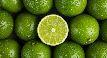 Fresh Ripe Lemons with Water Drops – Vibrant Close-Up of Citrus Fruit