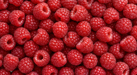 Fresh Ripe Raspberries with Water Drops – Vibrant Close-Up of Berry Fruit