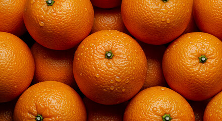 Fresh Ripe Tangerines with Water Drops – Vibrant Close-Up of Citrus Fruit