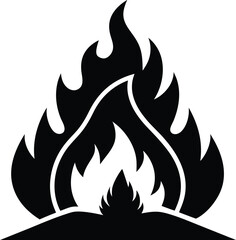 Heat wildfire vector icon design on white background