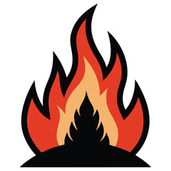 Heat wildfire vector icon design on white background