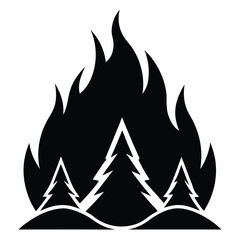 Heat wildfire vector icon design on white background