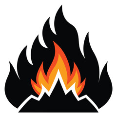 Heat wildfire vector icon design on white background