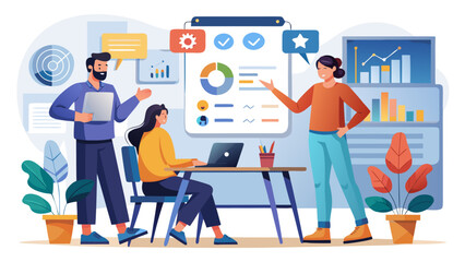 Team collaboration and project management illustration