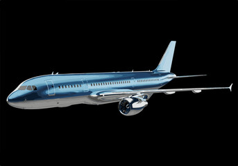 3D Model of a Flying Airplane in the Sky