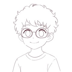 The Boy with Round Glasses