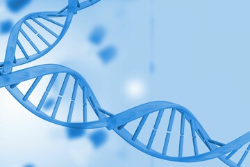 Medical background with blue dna helix
