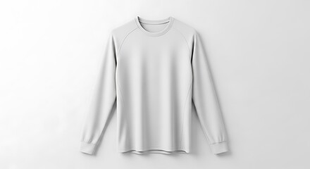 White Long Sleeve Shirt on White Background