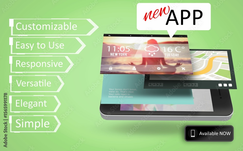Fototapete computer generated mobile application concepts